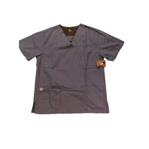 Carhartt Scrubs Top Men's M Force Essentials Medical Top 3 Healthcare Brown